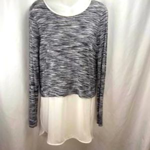 2/$15💥 WHBM White House Black Market Black & Ivory Tunic  Sz S Bin H